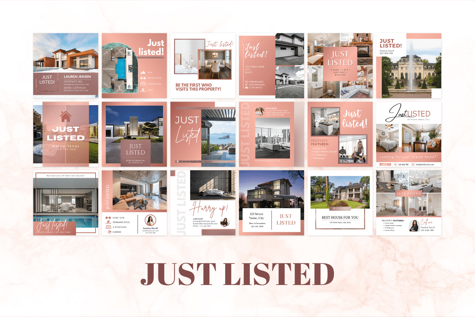 100 Luxurious Rose Gold Templates for Real Estate